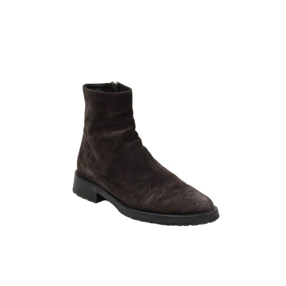 Jack Erwin Womens Suede Zip Up Ankle Boots Dark Brown Size 8